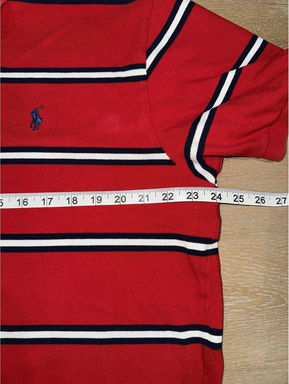 Polo Ralph Lauren Red Navy White Striped Polo Shirt Men’s XL Short Sleeve